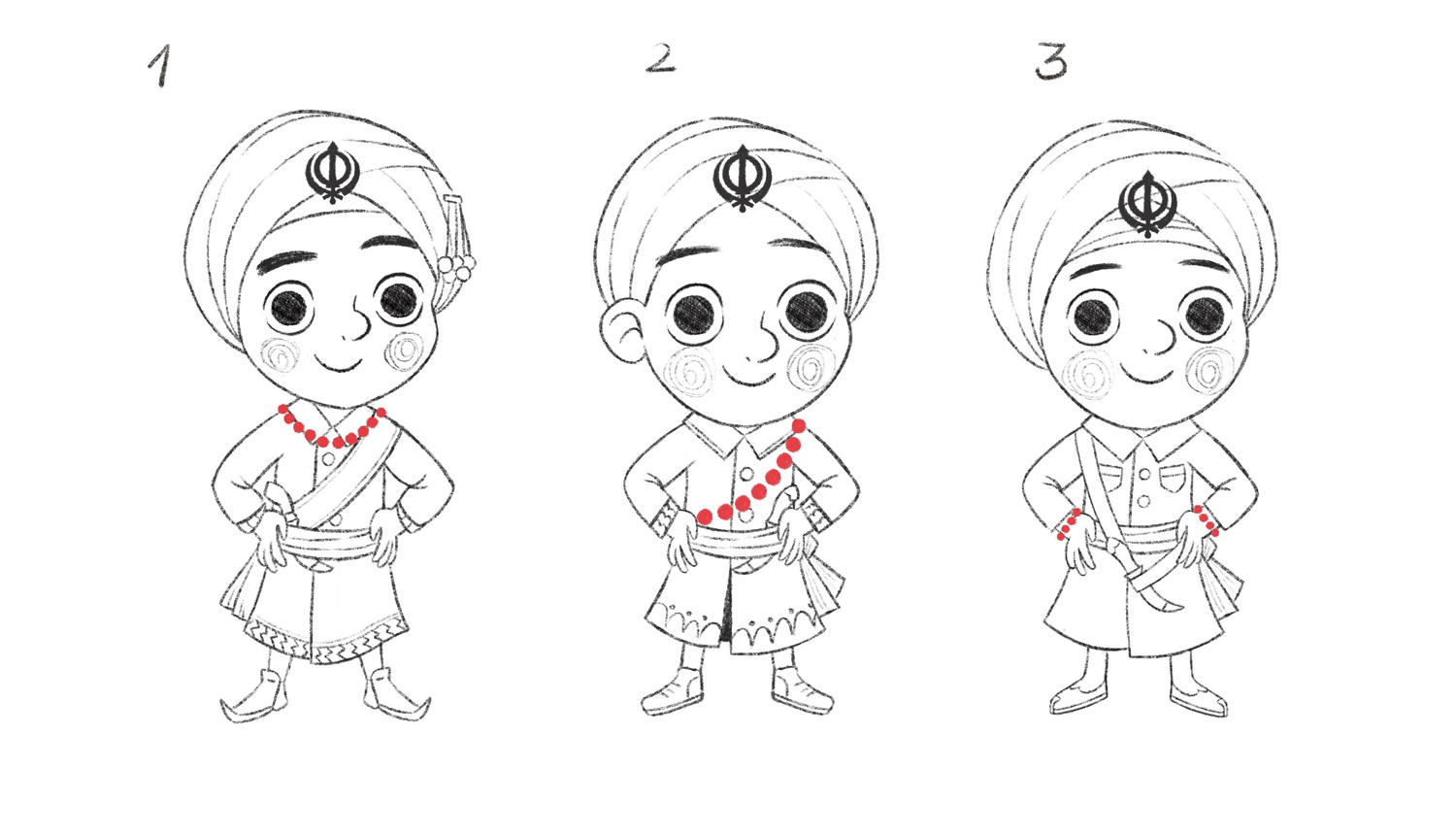 Sikh-kid-character-sketches